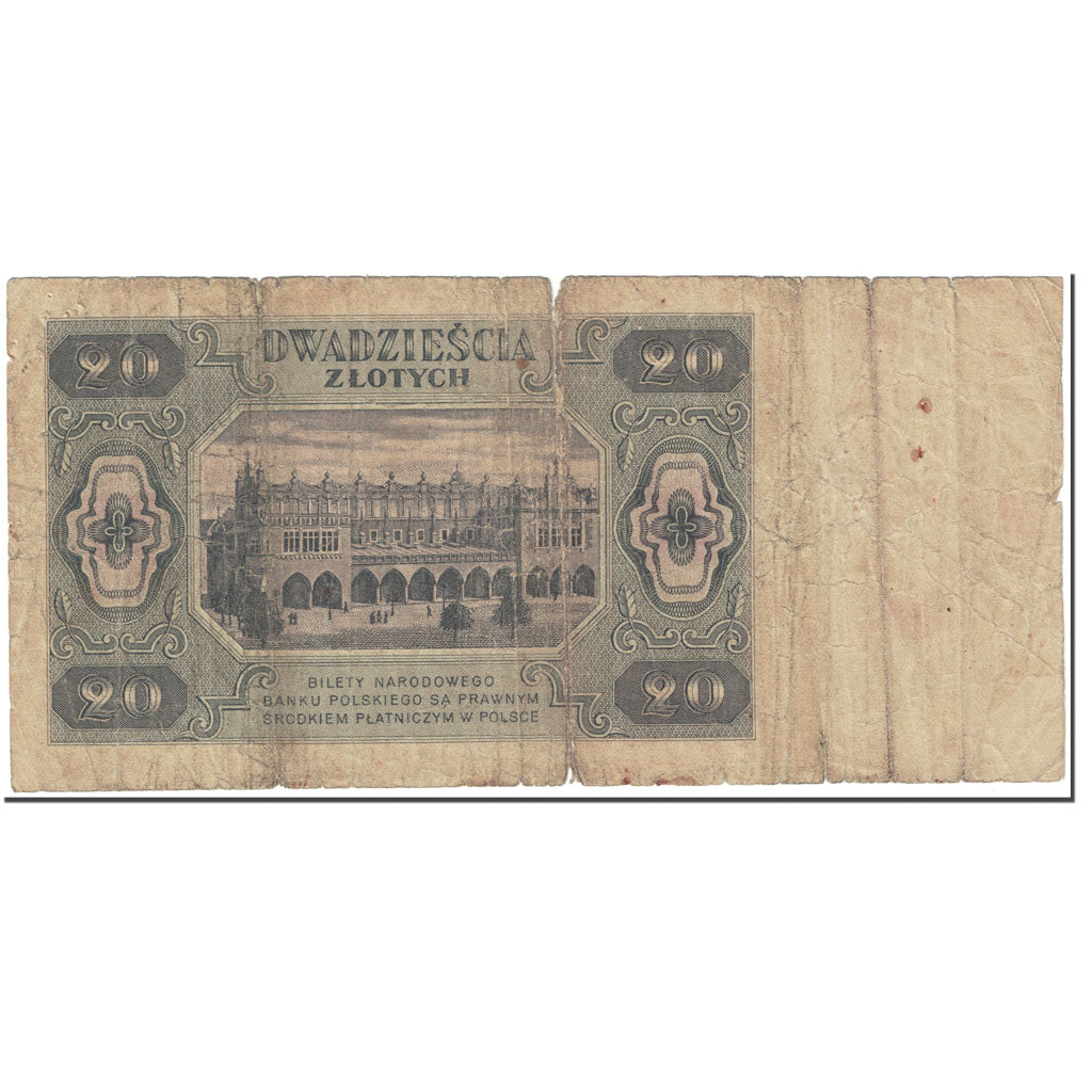 Nota, Polónia, 20 Zlotych, 1948, 1948-07-01, KM:137, AG(1-3)