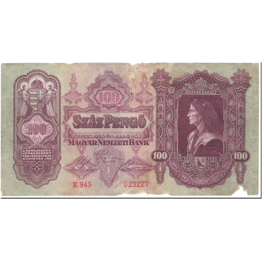 Billete, 100 Pengö, 1930, Hungría, 1930-07-01, KM:98, MC