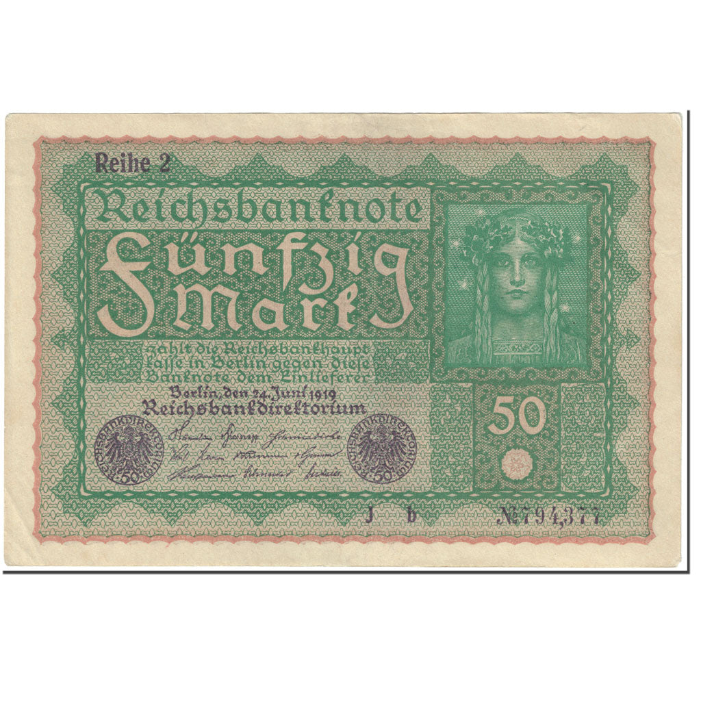 Banknot, Niemcy, 50 Mark, 1919, 1919-06-24, KM:66, EF(40-45)