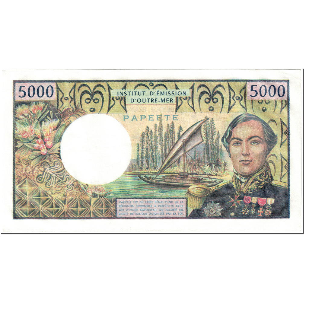 Banknote, Tahiti, 5000 Francs, 1985, Undated (1985), KM:28d, UNC(63)