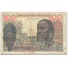 Banknote, West African States, 100 Francs, 1959, Undated (1959), KM:2b, VG(8-10)