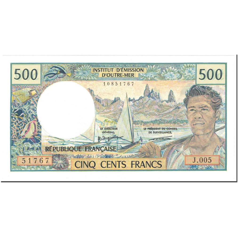 Nota, Territorios Franceses Do Pacífico, 500 Francs, 1992, Undated (1992)
