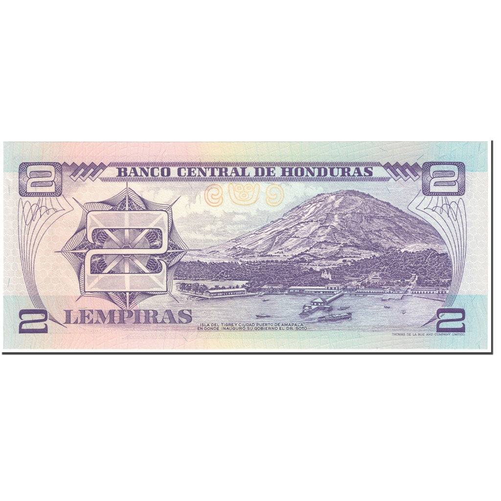 Banknote, Honduras, 2 Lempiras, 1993, 1993-02-25, KM:72b, UNC(65-70)