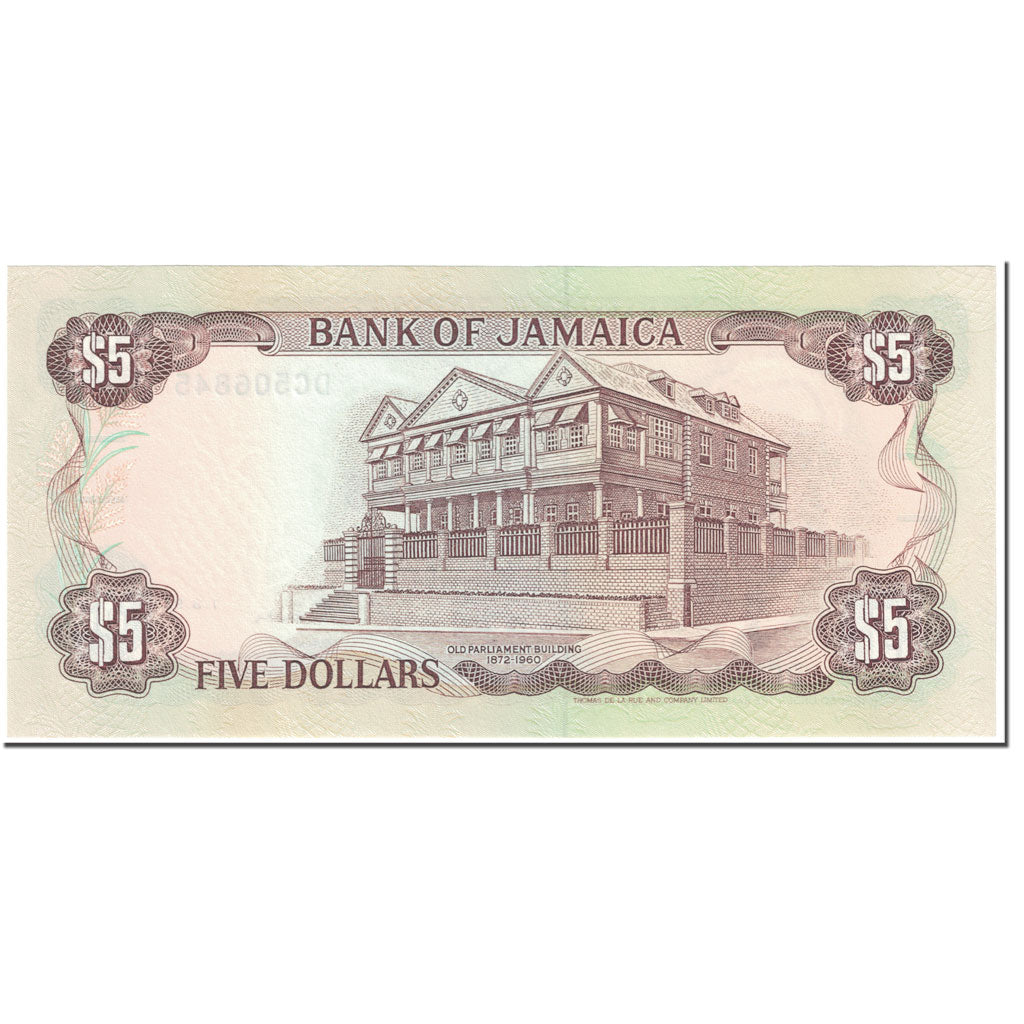 Banknote, Jamaica, 5 Dollars, 1992, 1992-08-01, KM:70d, UNC(65-70)