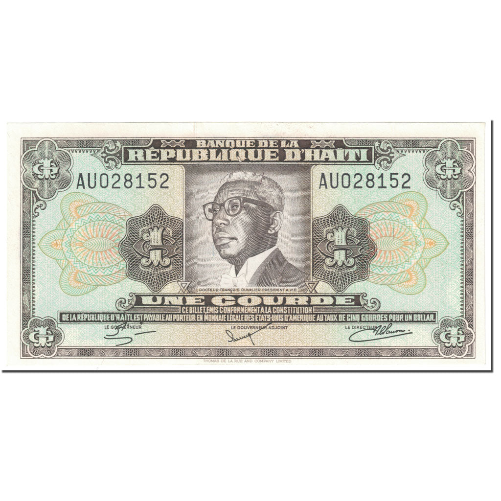 Banknote, Haiti, 1 Gourde, 1984, Undated (1984), KM:239, UNC(65-70)