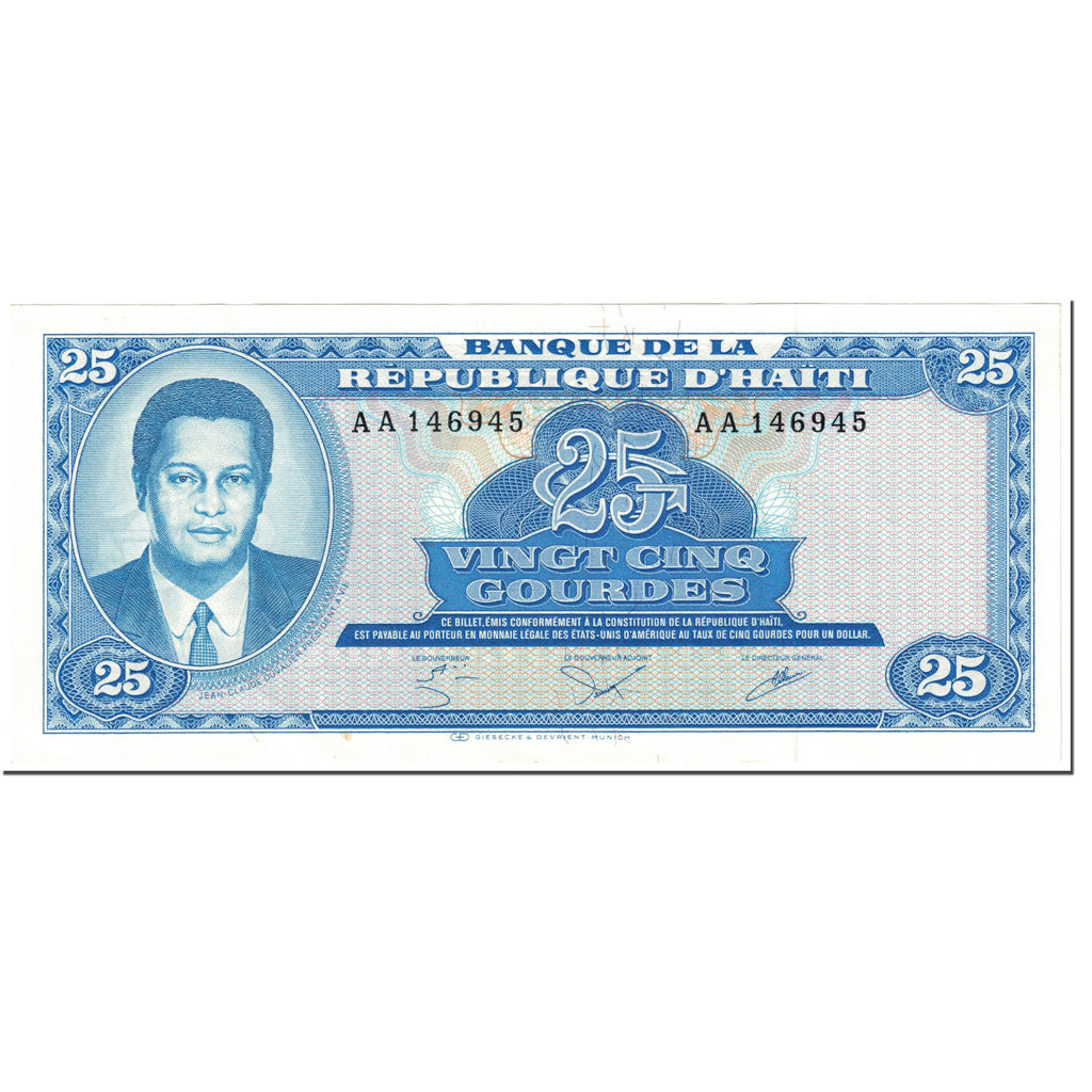 Banknote, Haiti, 25 Gourdes, 1985, Undated (1985), KM:243a, UNC(65-70)