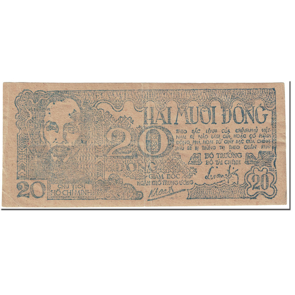 Banknote, Vietnam, 20 D<ox>ng, 1948, Undated (1948), KM:25b, EF(40-45)