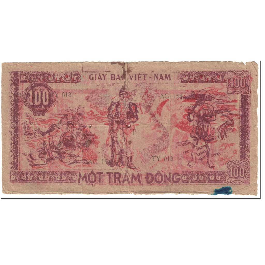 Banknote, Vietnam, 100 D<ox>ng, 1948, Undated (1948), KM:28b, VG(8-10)