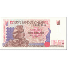Nota, Zimbabué, 5 Dollars, 1997, Undated (1997), KM:5a, UNC(65-70)