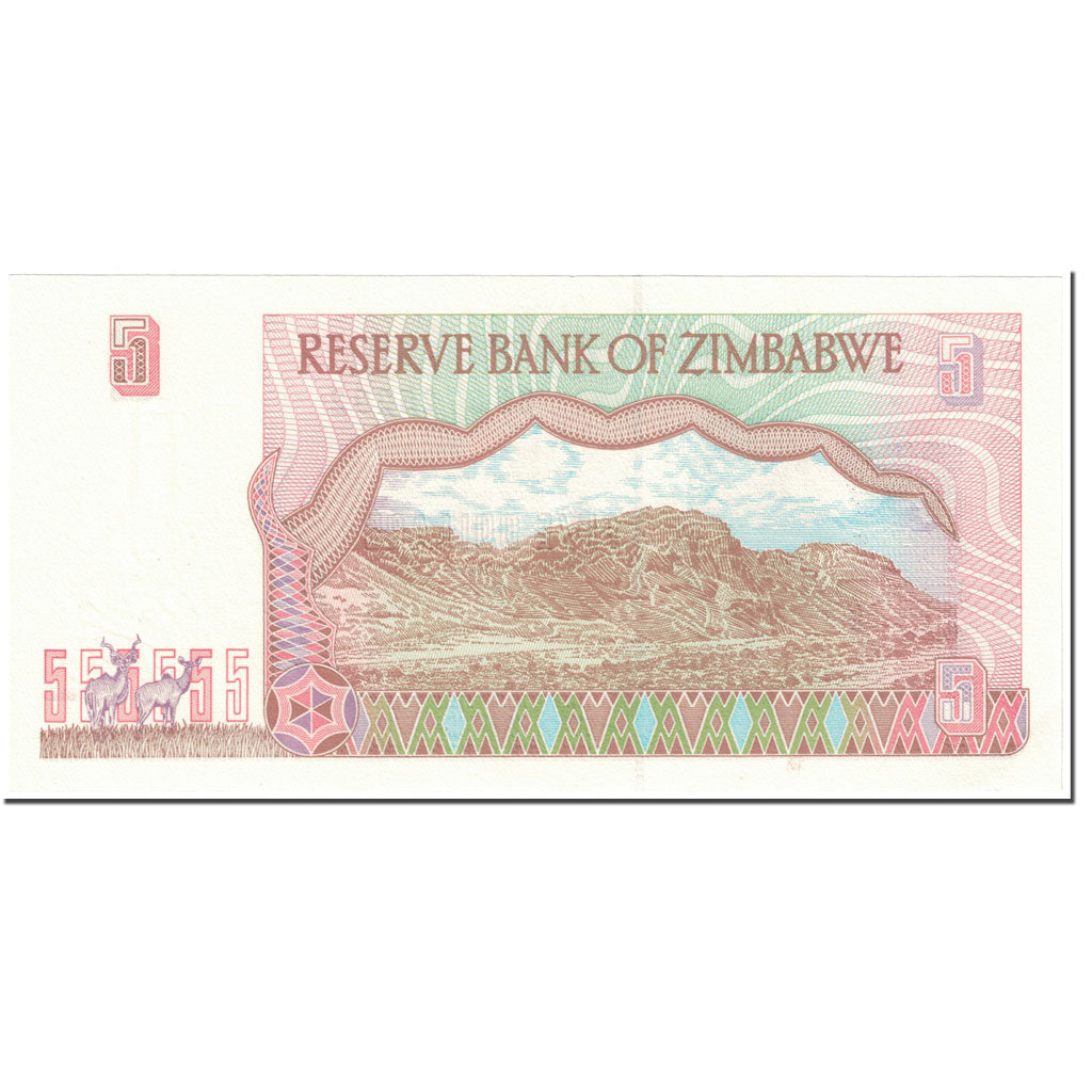 Billet, Zimbabwe, 5 Dollars, 1997, Undated (1997), KM:5a, NEUF