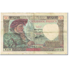 Francia, 50 Francs, Jacques Coeur, 1941, 1941-11-20, MB, Fayette:19.16, KM:93
