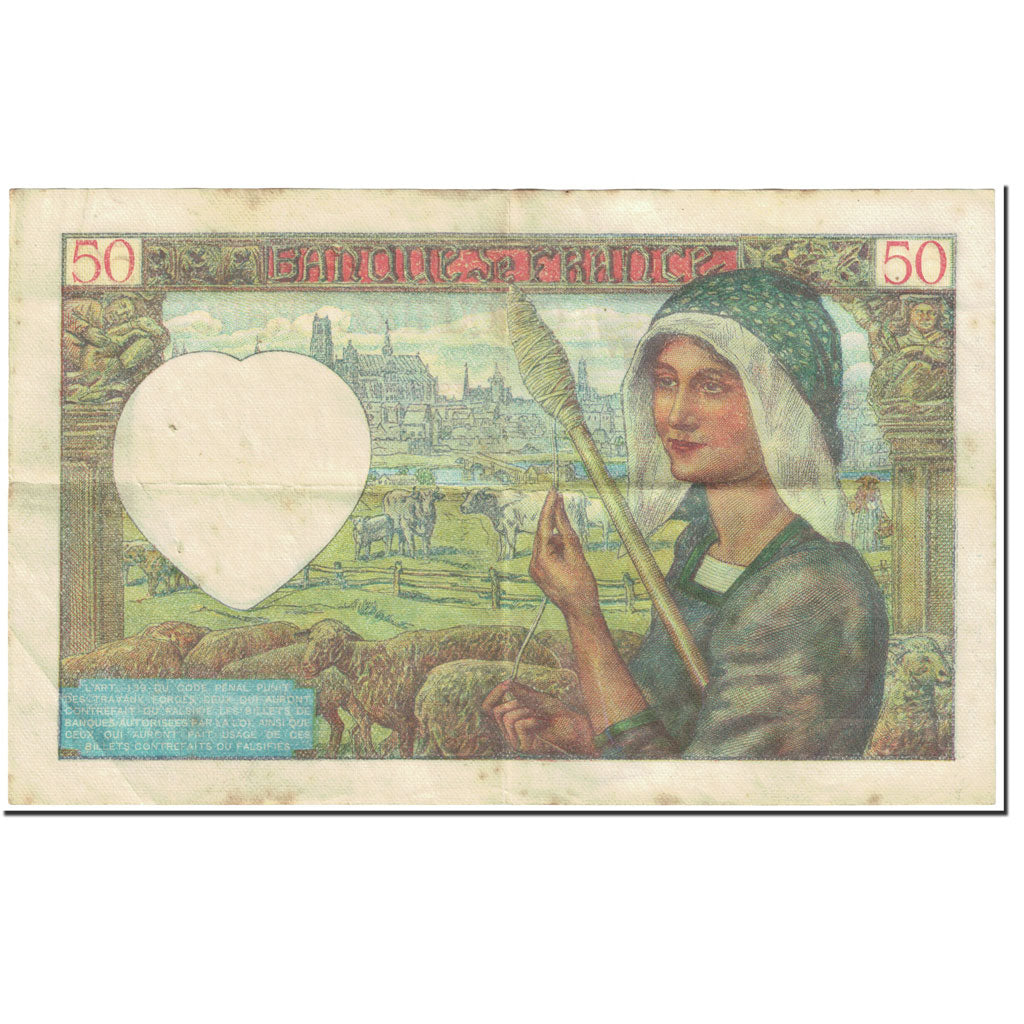 Francia, 50 Francs, Jacques Coeur, 1941, 1941-11-20, MB, Fayette:19.16, KM:93