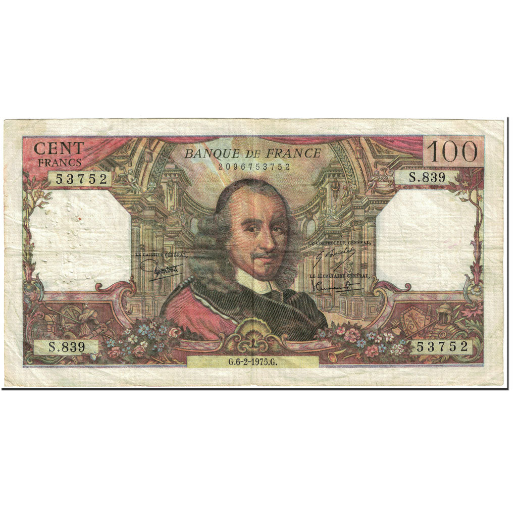 Frankrijk, 100 Francs, Corneille, 1975, 1975-02-06, TB, Fayette:65.48, KM:149e