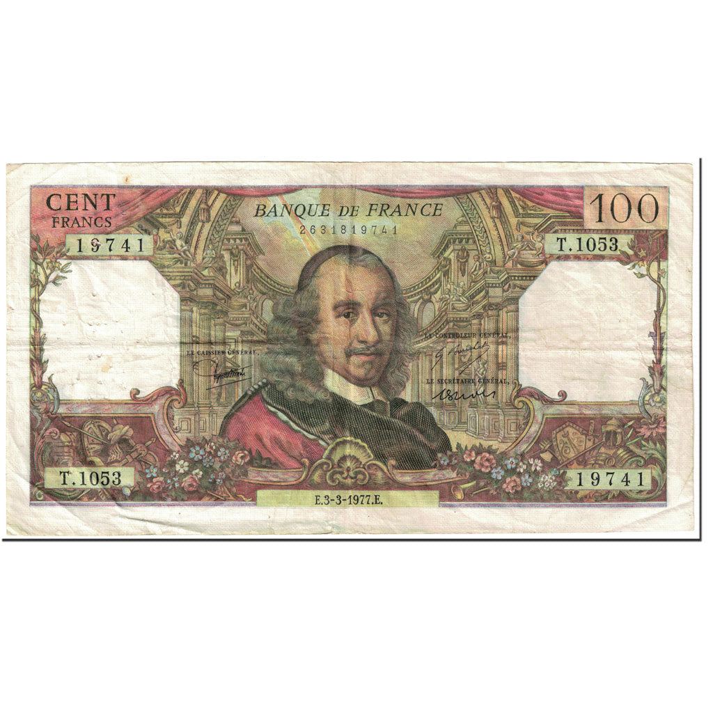 Frankrijk, 100 Francs, Corneille, 1977, 1977-03-03, B, Fayette:65.57, KM:149f