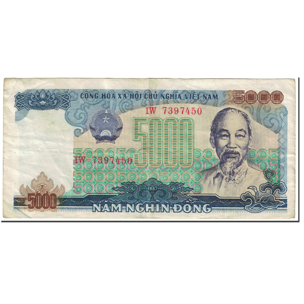 Banknote, Vietnam, 5000 D<ox>ng, 1989, Undated (1989), KM:104a, VF(20-25)