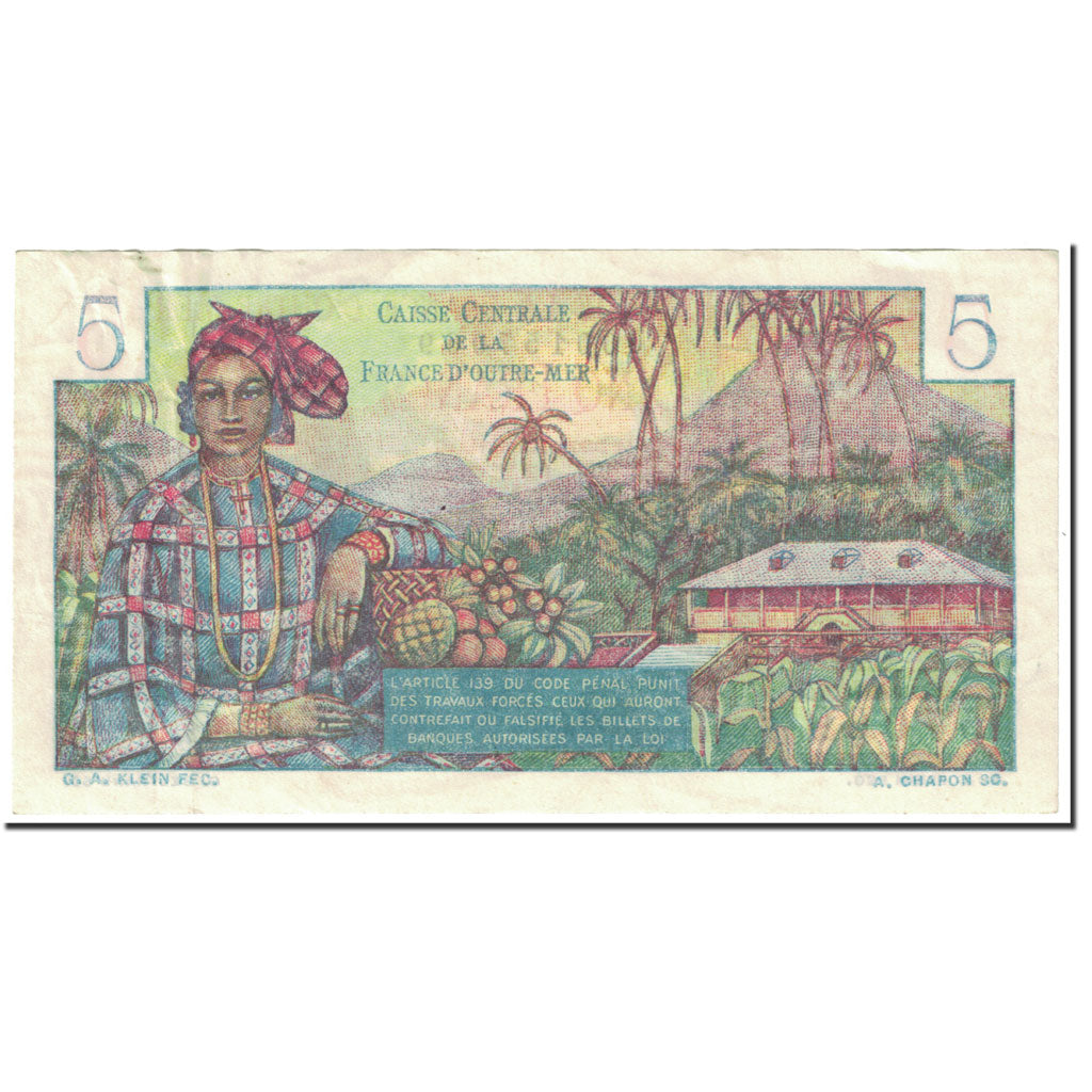 Banknote, French Equatorial Africa, 5 Francs, 1947, Undated (1947), KM:20b