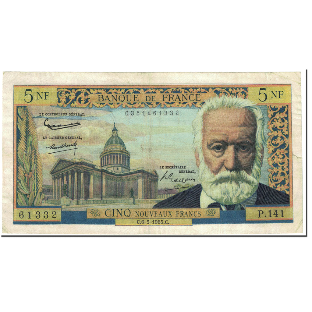 Francia, 5 Nouveaux Francs, Victor Hugo, 1965, 1965-05-06, BB, Fayette:56.15