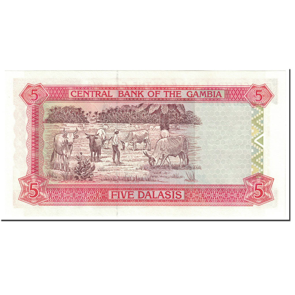 Banknote, The Gambia, 5 Dalasis, 1996, Undated (1996), KM:16a, UNC(65-70)