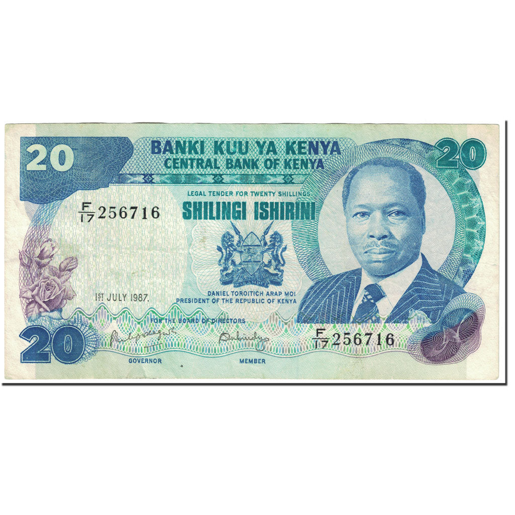 Banknote, Kenya, 20 Shillings, 1987, 1987-07-01, KM:21f, EF(40-45)
