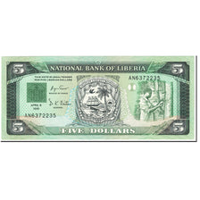 Banknote, Liberia, 5 Dollars, 1991, 1991-04-06, KM:20, UNC(65-70)