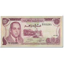 Banknote, Morocco, 10 Dirhams, 1970, Undated (1970/AH1390), KM:63a, EF(40-45)