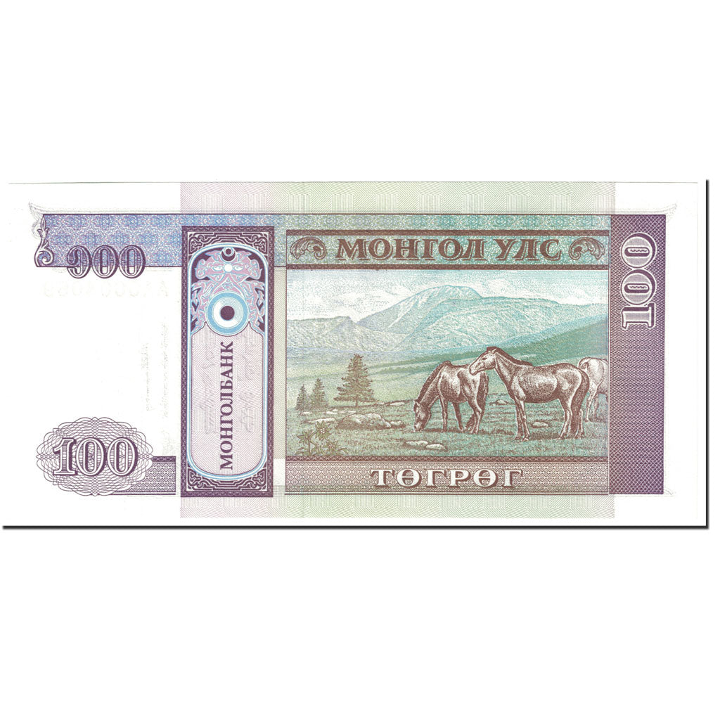 Banknote, Mongolia, 100 Tugrik, 1993, Undated (1993), KM:57, UNC(65-70)
