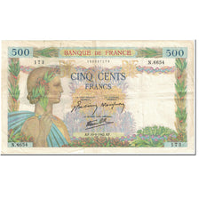 France, 500 Francs, La Paix, 1942, 1942-09-10, VF(20-25), Fayette:32.40, KM:95b