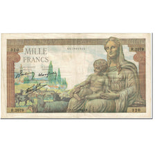 França, 1000 Francs, Déesse Déméter, 1942, 1942-12-03, VF(20-25)