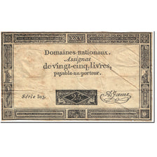 France, 25 Livres, 1793, A.Jame, 1793-06-06, VF(20-25), KM:A71, Lafaurie:168