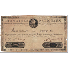 France, 100 Livres, 1791, Ragueneau, 1791-06-19, Faux d'époque, B+, KM:A44A