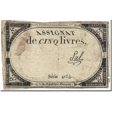 France, 5 Livres, 1793, Sal, 10 brumaire de l'an 2 - (31 octobre 1793), B