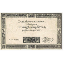 France, 25 Livres, 1793, A.Jame, 1793-06-06, VF(20-25), KM:A71, Lafaurie:168