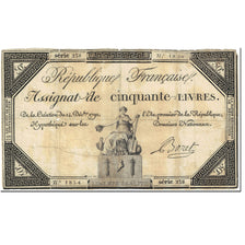 Francia, 50 Livres, 1792, BARET, 1792-12-14, RC, KM:A72, Lafaurie:164