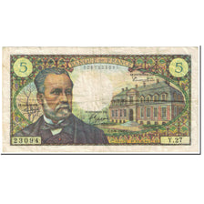 França, 5 Francs, Pasteur, 1966, 1966-09-01, VF(20-25), Fayette:61.3, KM:146a