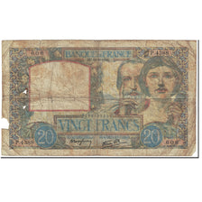 France, 20 Francs, Science et Travail, 1941, 1941-06-11, AG(1-3), Fayette:12.15