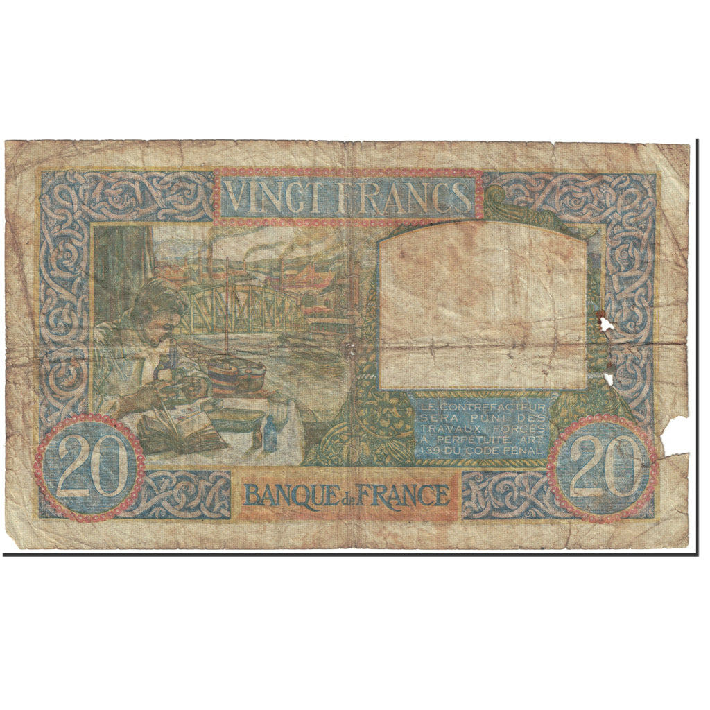 Frankreich, 20 Francs, Science et Travail, 1941, 1941-06-11, GE, Fayette:12.15