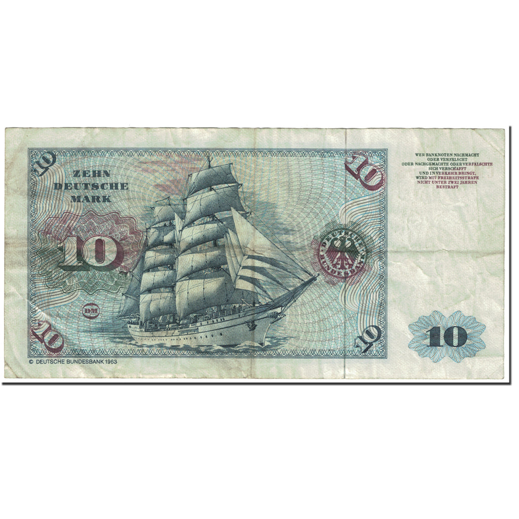 Billet, République fédérale allemande, 10 Deutsche Mark, 1980, 1980-01-02