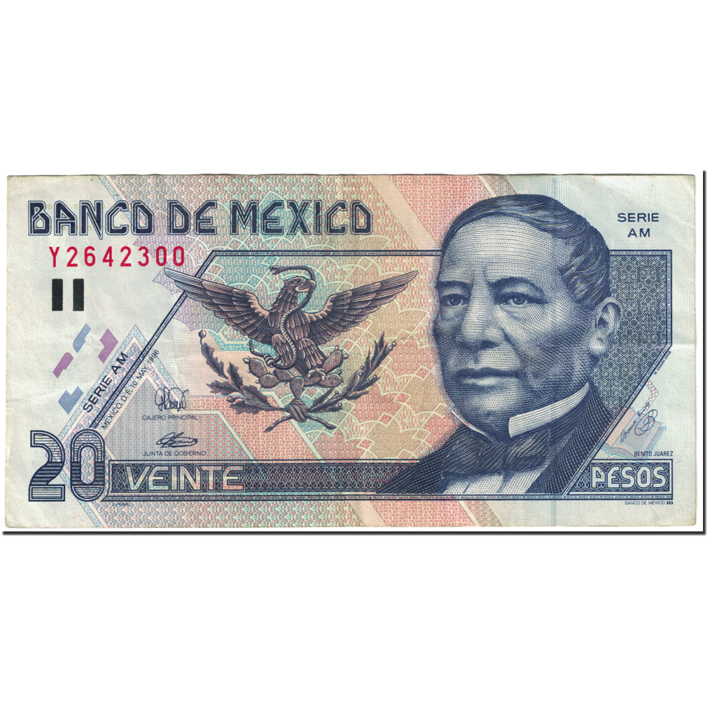 Banknote, Mexico, 20 Pesos, 1996, 1996-05-10, KM:106b, VF(20-25)