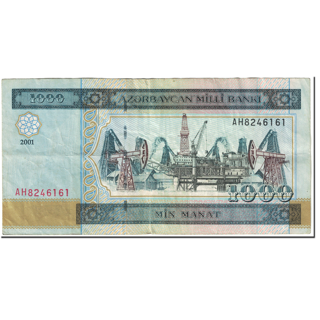Biljet, Azerbeidjan, 1000 Manat, 2001, Undated (2001), KM:23, TB
