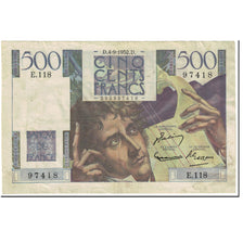 Frankrijk, 500 Francs, Chateaubriand, 1952, 1952-09-04, TB, Fayette:34.10