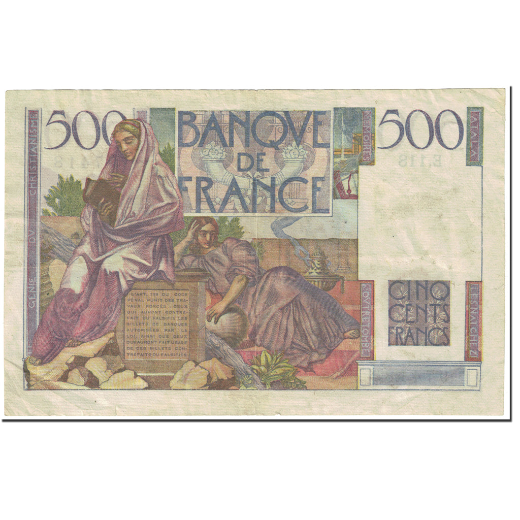 Frankrijk, 500 Francs, Chateaubriand, 1952, 1952-09-04, TB, Fayette:34.10