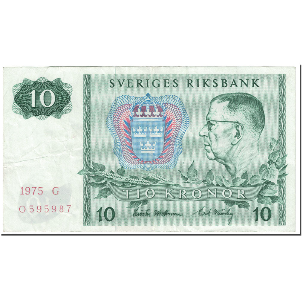 Banknote, Sweden, 10 Kronor, 1975, Undated (1975), KM:52c, VF(20-25)