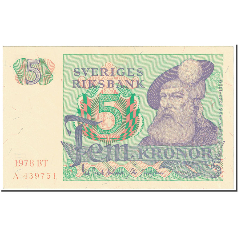Banknote, Sweden, 5 Kronor, 1978, Undated (1978), KM:51d, UNC(65-70)