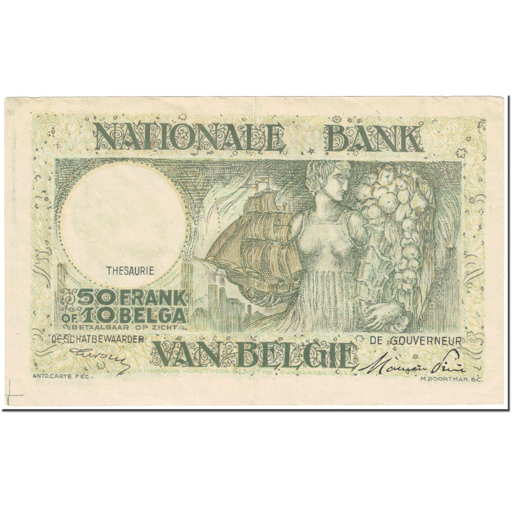 Banknote, Belgium, 50 Francs-10 Belgas, 1947, 1947-04-19, KM:106, EF(40-45)