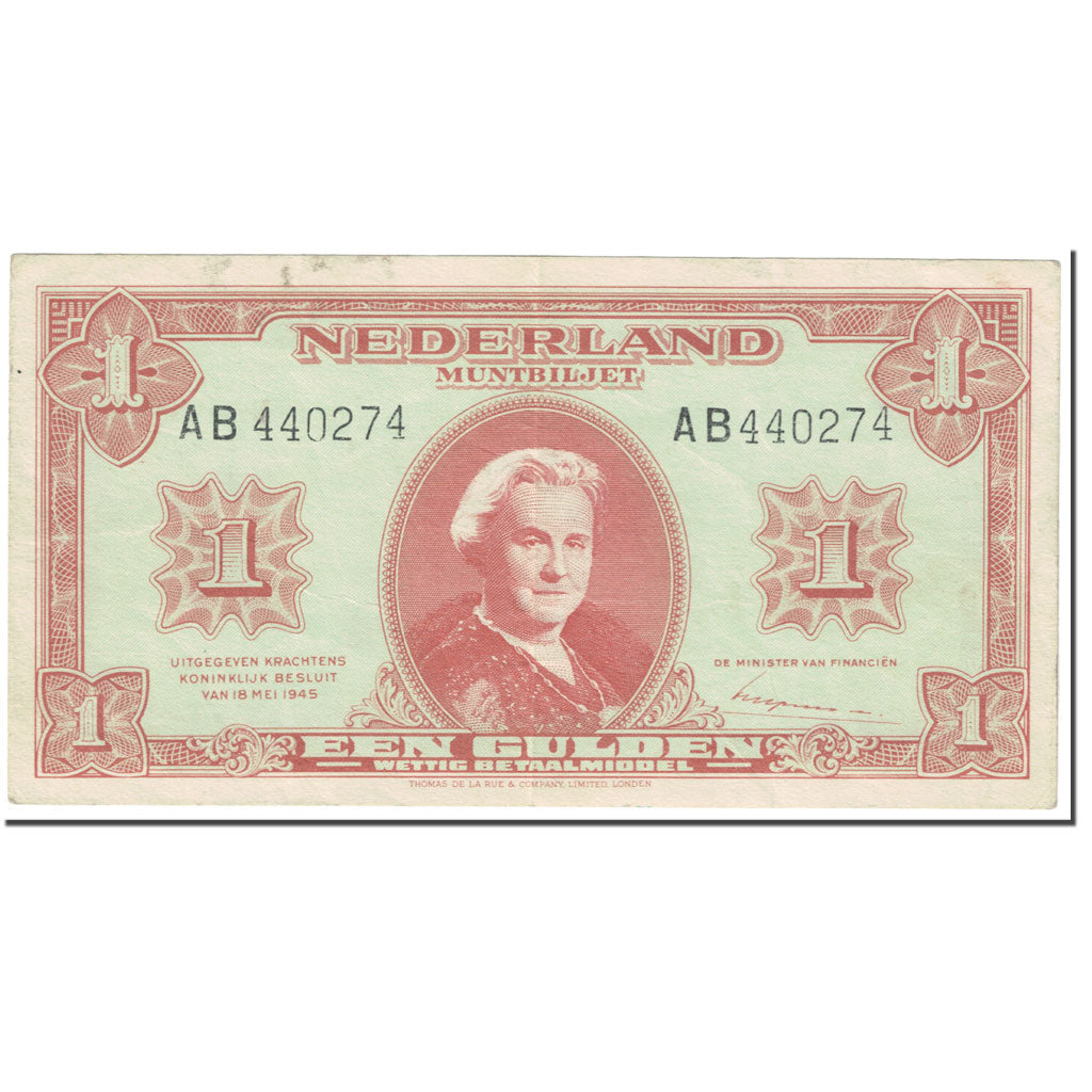 Banknote, Netherlands, 1 Gulden, 1945, 1945-05-18, KM:70, EF(40-45)