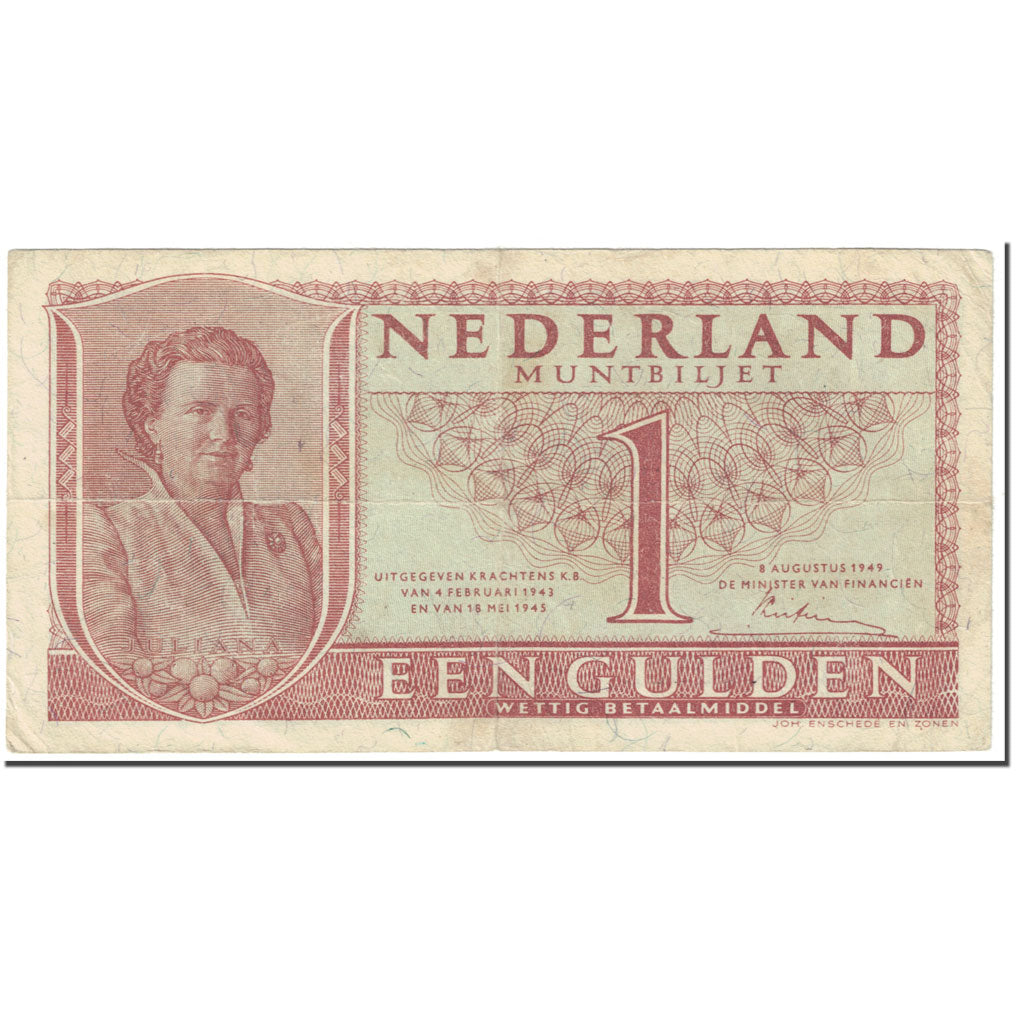 Banknote, Netherlands, 1 Gulden, 1949, 1949-08-08, KM:72, VF(20-25)