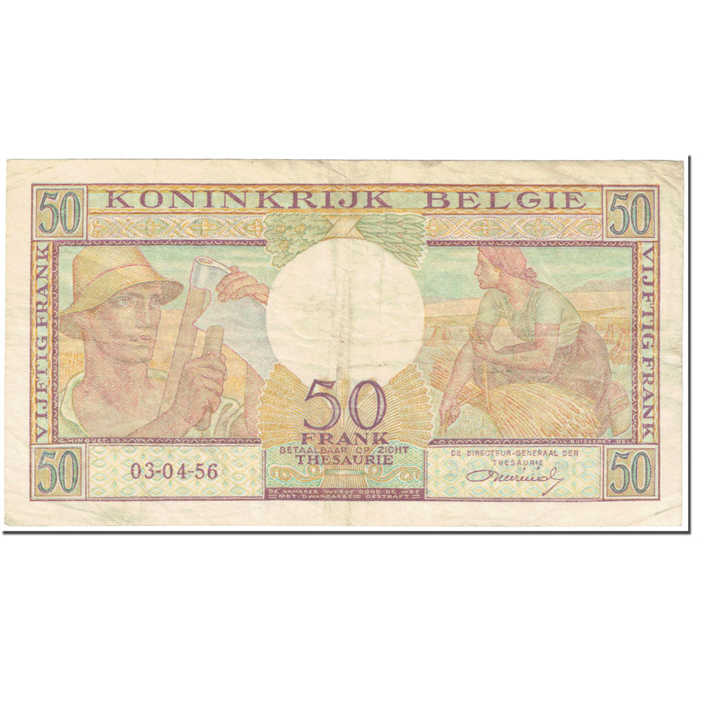 Banknote, Belgium, 50 Francs, 1956, 1956-04-03, KM:133b, VF(20-25)