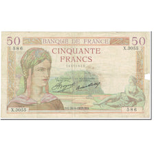 France, 50 Francs, Cérès, 1935, 1935-09-26, AG(1-3), Fayette:17.17, KM:81
