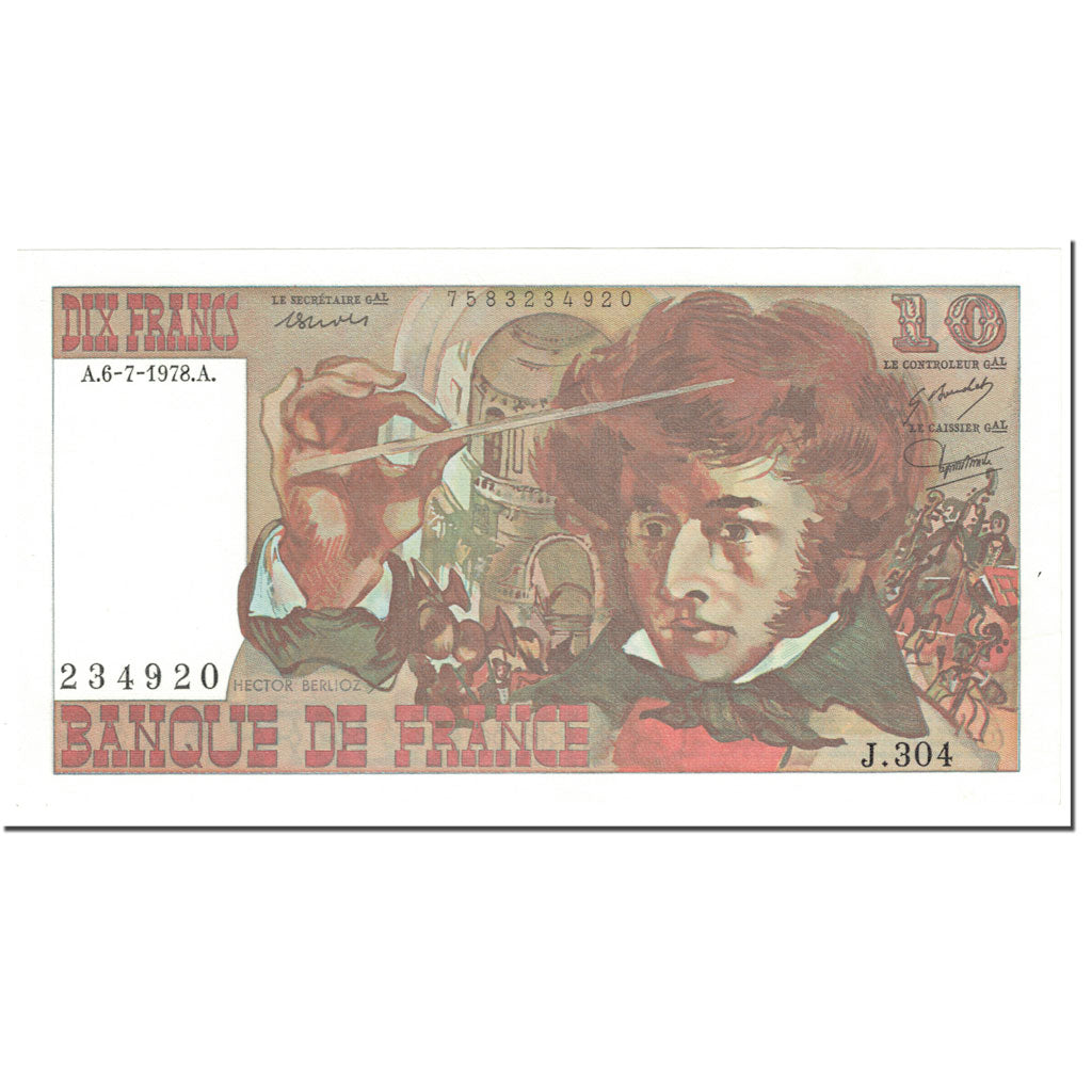 Francia, 10 Francs, Berlioz, 1978, 1978-07-06, UNC, Fayette:63.24, KM:150c