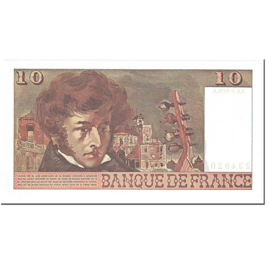 Francia, 10 Francs, Berlioz, 1978, 1978-07-06, UNC, Fayette:63.24, KM:150c